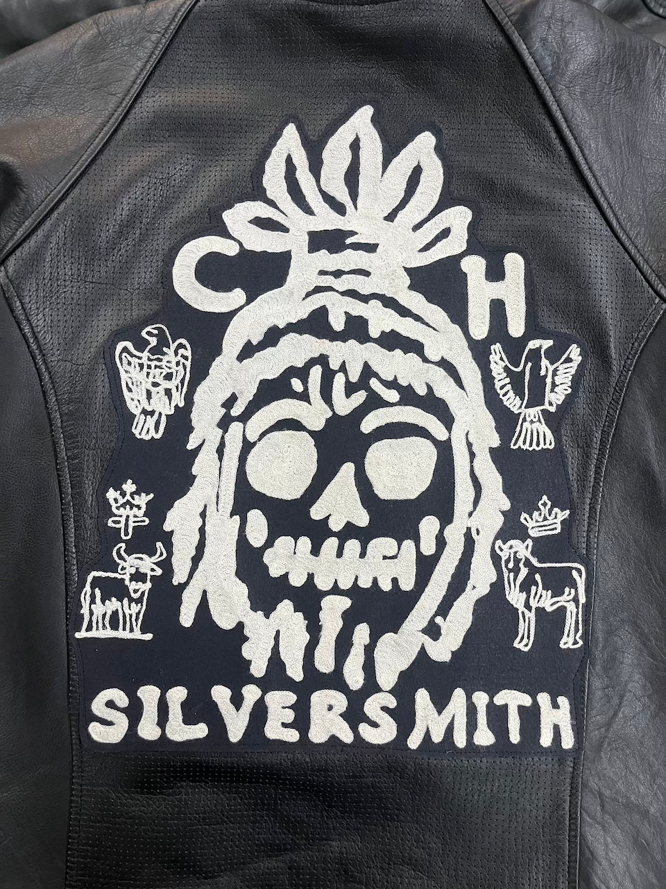 CH Silversmith commissioned chainstitched patch