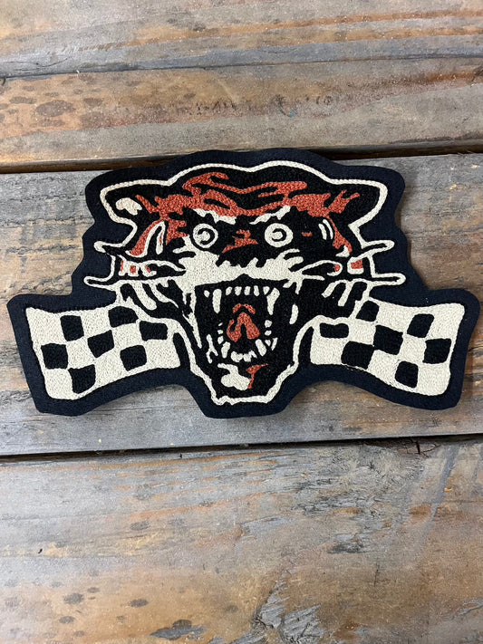 Racing Tiger chainstitched patch