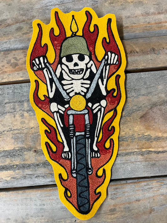 "Vroom"  Chainstitched patch
