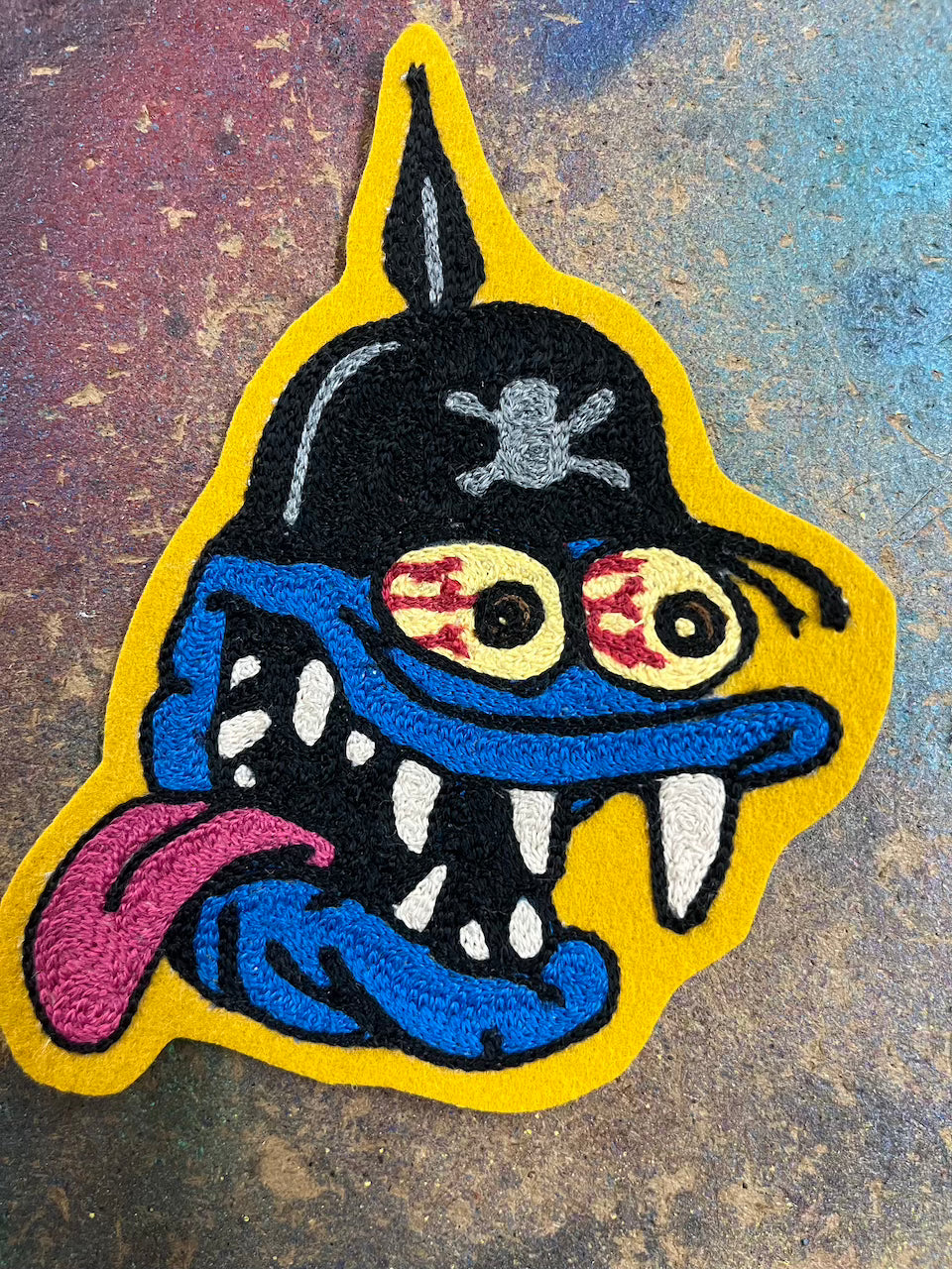 "Fiend" chainstitched patch