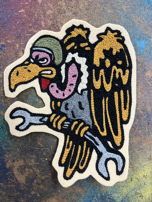 Buzzard chainstitched patch