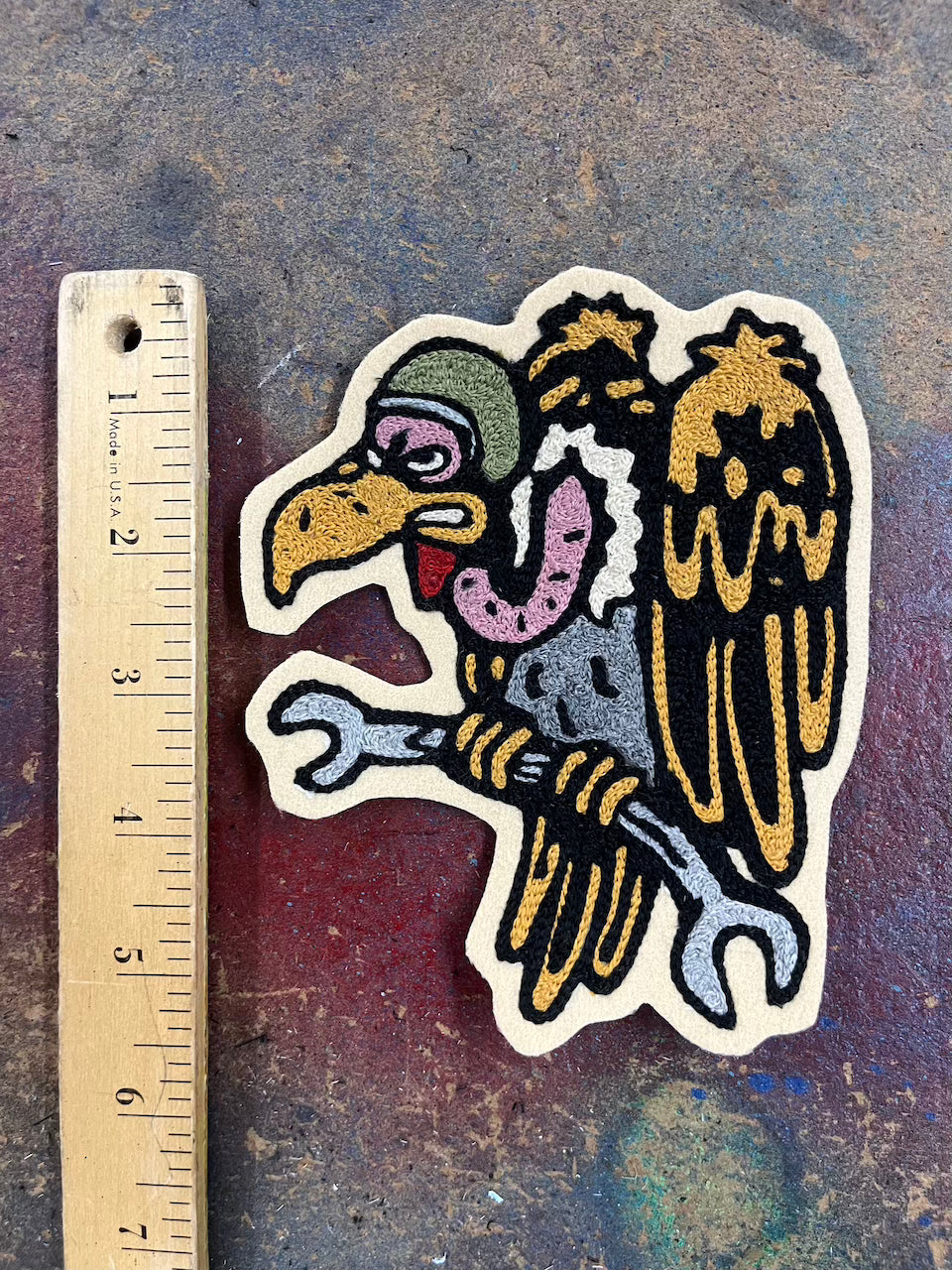 Buzzard chainstitched patch