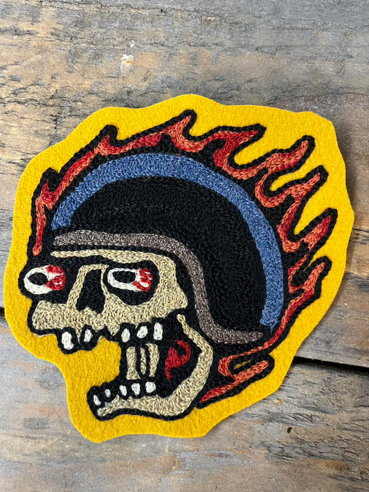 "Hot Head" Chainstitched Patch