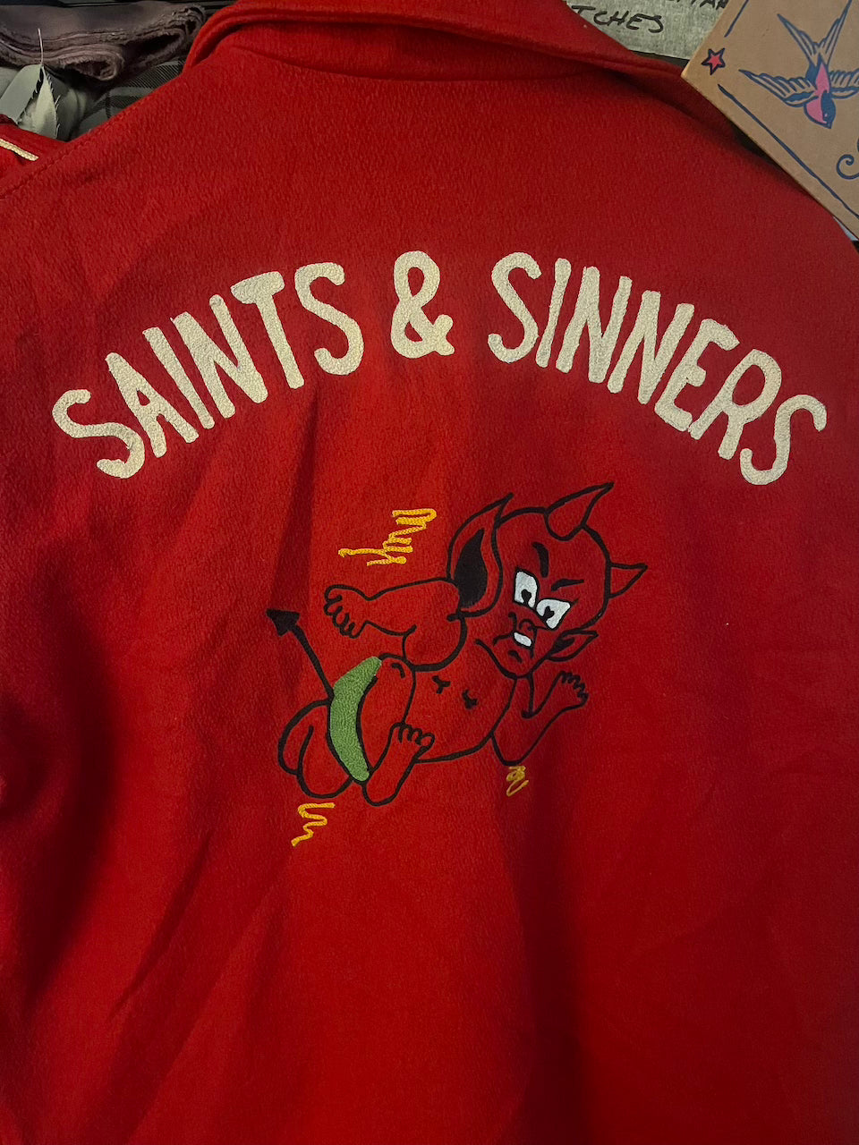 Saints and Sinners Chainstitched Design
