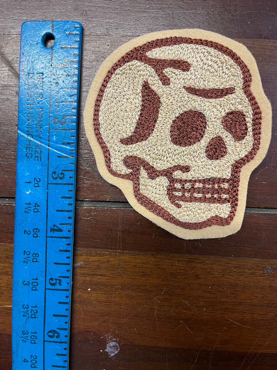 Mini Skull Chainstitch Patch